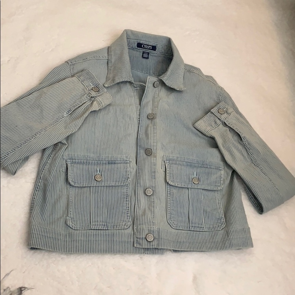 Chaps denim pinstripe jacket